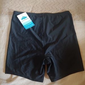 NWT Aquabelle Black Swim Shorts Size 14